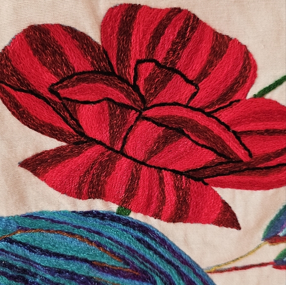 Embroidered Peacock Table Napkin - Picture 6 of 9